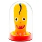 Preview: Yellow toy with a face and blue curl in a transparent dome with a red base.