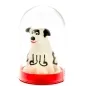 Preview: Toy dog ​​in a transparent dome with a red base.
