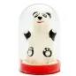 Preview: Panda figure in a transparent dome with a red base, smiling and with raised arms.