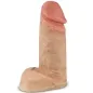 Preview: Ein hautfarbener Dildo mit realistischen Details auf weißem Hintergrund.