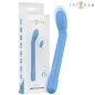 Preview: Blauer G-Punkt-Vibrator mit Verpackung, Marke "intense", zeigt Produktdetails und Funktionen.