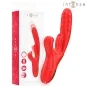 Preview: Red vibrator with packaging, brand "Intense", multifunctional, with various vibration modes and ergonomic design.