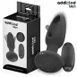Preview: Schwarzer Analplug mit Fernbedienung und Verpackung von Addicted Toys, Produktname: Flipping Tongue Anal Plug.