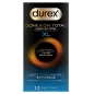 Preview: Durex condom packaging, "Conexión Total", XL, 10 pieces, black and blue design with orange circle.