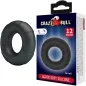 Preview: Schwarzer Silikonring neben einer Verpackung mit der Aufschrift "Crazy Bull" und "Super Soft Silicone".