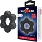 Preview: Black silicone ring in the shape of a flower next to a package labeled "Crazy Bull Super Soft Silicone".