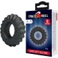 Preview: Black silicone ring with a ribbed surface, packaging with "Crazy Bull" logo and "Super Soft Silicone" inscription.