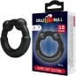 Preview: Schwarzer Silikonring neben Verpackung mit "Crazy Bull" Logo und "Super Soft Silicone" Aufschrift.