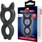 Preview: Black silicone ring in the shape of a cat next to packaging labeled "Crazy Bull" and "Super Soft Silicone".