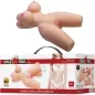 Preview: Sexspielzeug-Produktbild mit Verpackung, zeigt einen Masturbator in menschlicher Form und eine Frau in Unterwäsche.