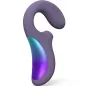Preview: Purple vibrator with a curved design and metallic shimmering accent.