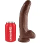 Preview: 9" Dildo Mit Eiern Braun 22,9cm – King Cock