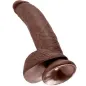 Preview: 9" Dildo Mit Eiern Braun 22,9cm – King Cock