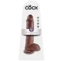 Preview: 10" Dildo Mit Eiern Braun 25,4cm – King Cock