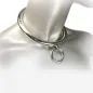 Preview: Silver choker with a large ring pendant on a mannequin's neck.