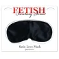 Preview: Black satin eye mask on packaging labeled "Fetish Fantasy Series" and "Satin Love Mask".
