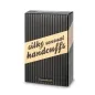 Preview: Schwarze Verpackung mit der Aufschrift "silky sensual handcuffs" in cremefarbenem Streifen.