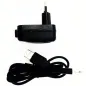 Preview: Schwarzes Ladegerät mit USB-Kabel und Netzstecker, auf weißem Hintergrund.