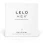 Preview: Packaging of LELO HEX Original condoms, white design with hexagonal pattern, contains 3 condoms.