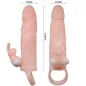 Preview: Brave Man Penishülle Mit Rabbit Vibrator 16.5cm Natural