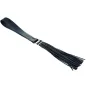 Preview: Black leather whip with multiple straps and a handle, on a white background.