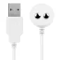 Preview: Weißes USB-Kabel mit rundem Magnetanschluss und zwei Metallkontakten.