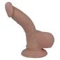Preview: A skin-colored dildo with a suction cup, realistic design and veins.