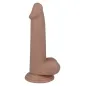 Preview: Beige Dildo mit Saugnapf, realistische Form, aufrecht stehend.