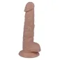 Preview: Ein hautfarbener Dildo mit Adern und Saugnapf-Basis steht aufrecht.
