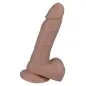 Preview: Ein hautfarbener Dildo mit Saugnapf, realistischem Design und Adern.