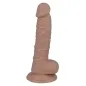Preview: Beige Dildo mit Adern und Saugnapf, aufrecht stehend.