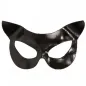 Preview: Black eye mask with cat ears, glossy surface.