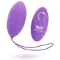 Preview: Purple vibrator egg with remote control, both with "Womanvibe" logo, on a white background.