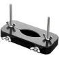 Preview: Black metal clamp with two wing nuts and screws, rectangular shape.