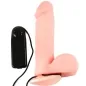 Preview: A pink dildo with remote control on a white background.