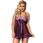Preview: Babydoll - Mit Bogen Und Glänzenden Details Lila L/XL | Subblime