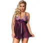 Preview: Babydoll - Mit Bogen Und Glänzenden Details Lila L/XL – Subblime