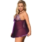 Preview: Babydoll - Mit Bogen Und Glänzenden Details Lila L/XL | Subblime