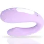 Preview: Lila, gebogenes Silikon-Sextoy mit glatter Oberfläche und Knöpfen.