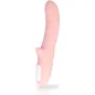 Preview: Rosa, gebogener Vibrator mit strukturiertem Schaft und weißem Bedienfeld.
