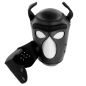Preview: Neopren Hundemaske Mit Abnehmbarem Maul M | Darkness