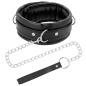 Preview: Weiche Lederhalskette Mit Kette | Darkness