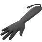 Preview: Schwarzer Lederpaddel in Form einer Hand mit Schlaufe am Griff.