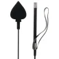 Preview: Black riding crop with heart-shaped end and hand loop, on a white background.
