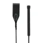 Preview: Two black riding whips, one with a wide flap, the other with a grooved handle, on a white background.
