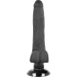 Preview: Realistischer Vibrator 2-1 Schwarz 18,5cm | Basecock