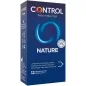 Preview: Pack of Control Nature condoms, 12 pieces, blue packaging with logo and text in several languages.