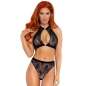 Preview: 2 Tlg. Set Halfter-Top Und Höschen Schwarz M/L | Leg Avenue