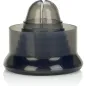 Preview: Dark grey plastic lid with two openings at the top, cylindrical shape, glossy surface.
