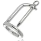 Preview: Metallisches U-förmiges Gerät mit Ring und Schraube, glänzend und silbern.